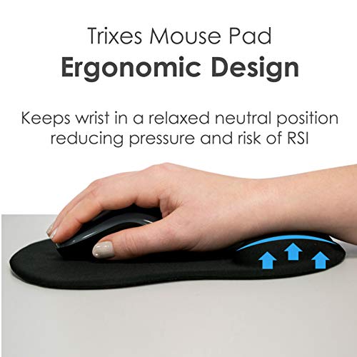 Trixes Tapis De Souris Avec Repose Poignet En Gel Confort Pour Pc Noir