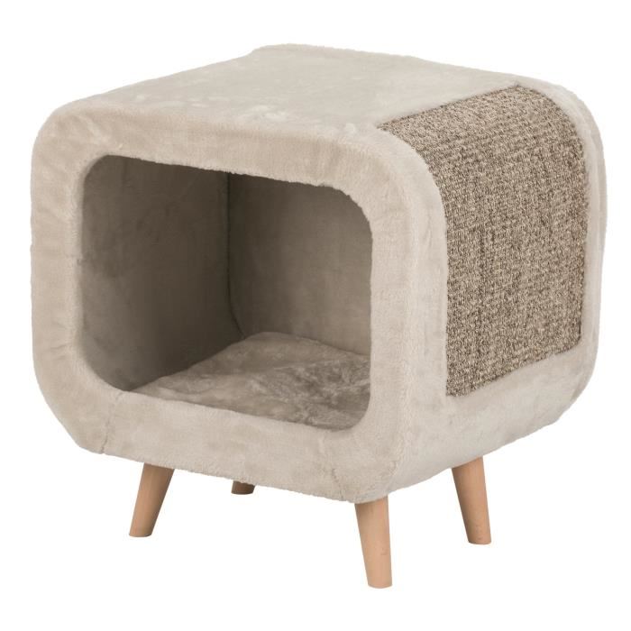 Abri Douillet Trixie Alicia Pieds En Bois 48 X 48 X 38 Cm Gris Gris Mouchete