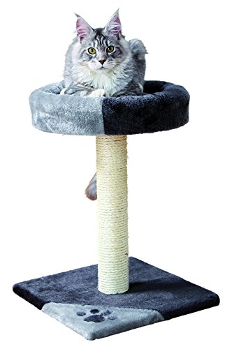 TRIXIE Tarifa Arbre a chat Hauteur 52 cm gris et noir peluche et sisal naturel
