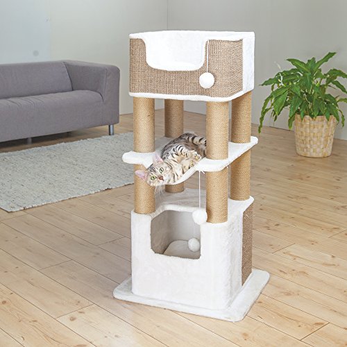 TRIXIE Arbre a chat Lucano 110cm - Blanc et taupe