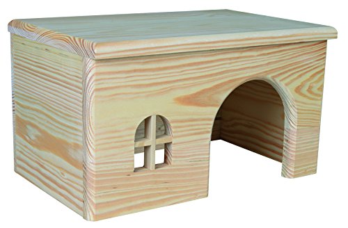 Maison En Bois Pour Cochons Dinde - Trixie - 28x28x16x18 Cm - Marron - Montage Facile - Interieur