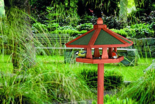 Natura Mangeoire Oiseaux Avec Pied En Pin ø 65 × 46 Cm/145 M Brun