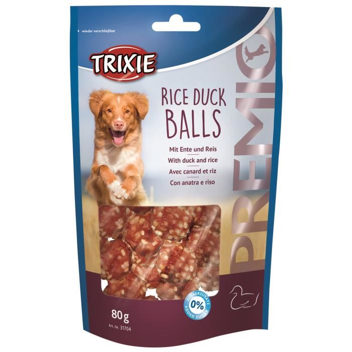 TRIXIE Rice Duck Balls Premio Pour chien 80g