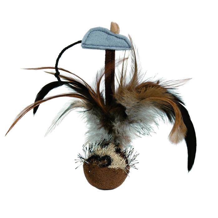 TRIXIE Volant culbuto avec souris peluche 15 cm pour chat