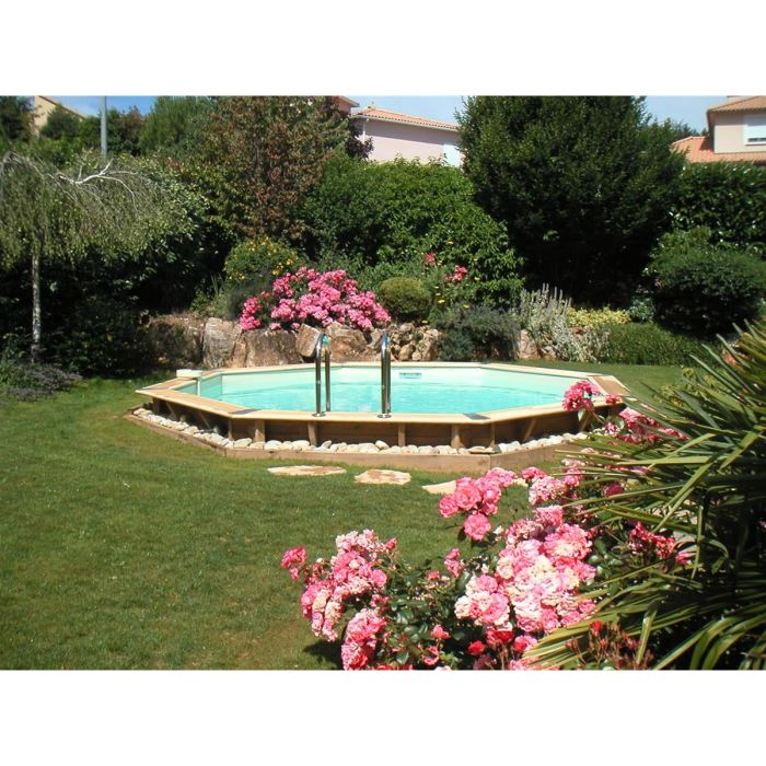 Ubbink Piscine Bois Ocea 5,80 X H1,30m Coloris Du Liner - Beige