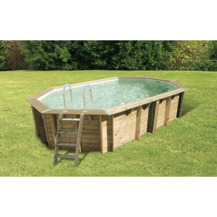 Piscine bois Ocea 610x400x130 liner bleu