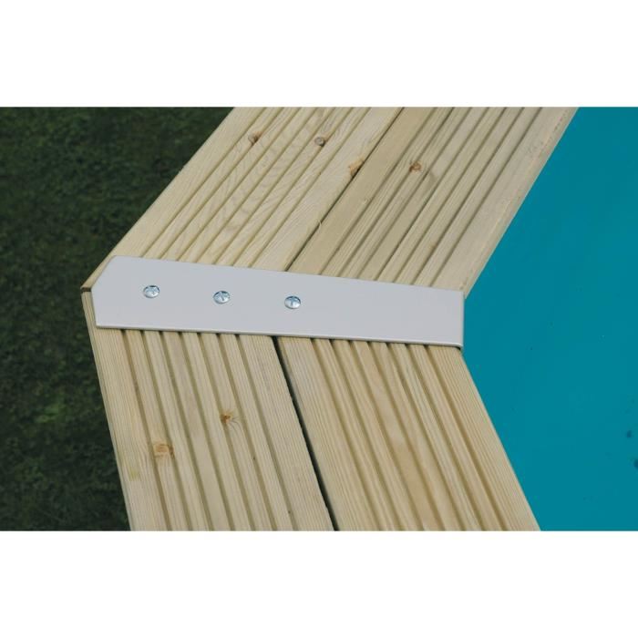 Kit Piscine Hors Sol En Bois Ubbink 490 X 300 X 120 Cm Ovale Avec Filtre A Sable Echelle Interieure Et Echelle Exterieure