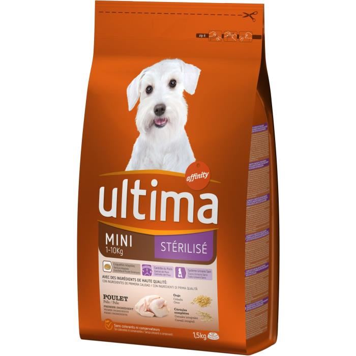 Croquettes Mini 1-10 Sterilise Au Poulet Pour Chien - Ultima - 1,5kg