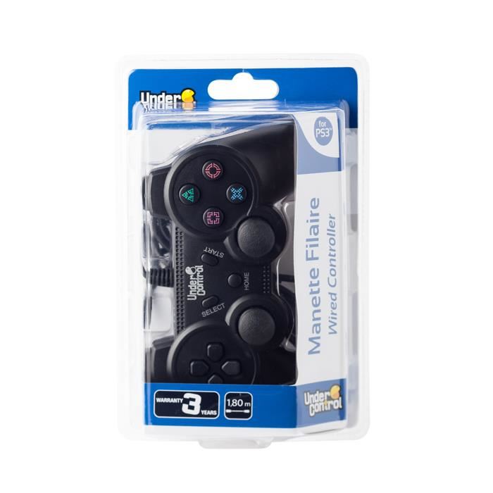 Manette Filaire Noire Under Control Pour Ps3