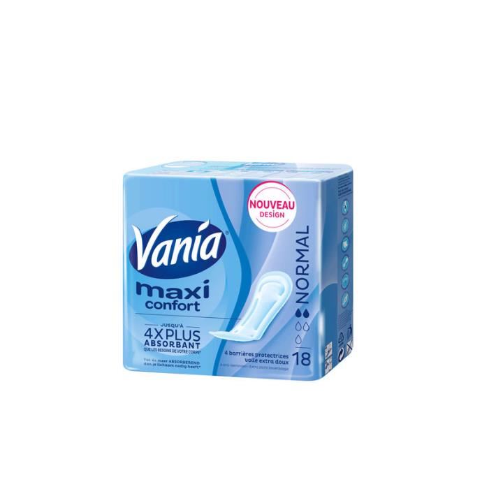 Vania Serviettes Hygieniques Maxi Normal 18 Serviettes - Sachet 18 Serviettes Hygieniques