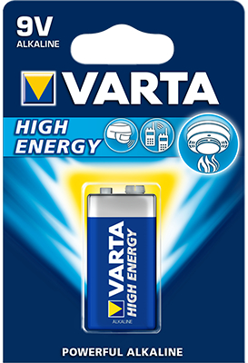 Pile Varta High Energy 6LR61 9V Alcaline (pile carree)