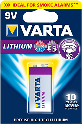 Varta Pile Lithium 9v (pour Detecteurs De Fumee)