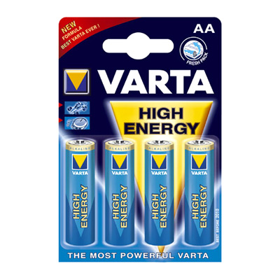 Pile High Energy LR06 AA Blister de 4 piles pour appareils energivores