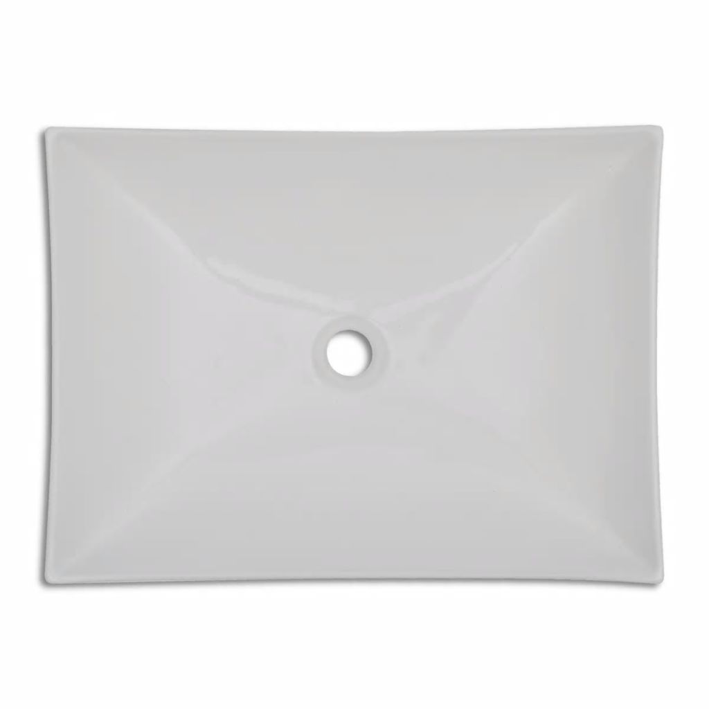 Vidaxl Vasque De Salle Bains Ceramique Haute Brillance Blanc Lavabo Lave Mains 140700