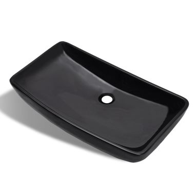 vidaXL Vasque rectangulaire ceramique Noir pour salle de bain