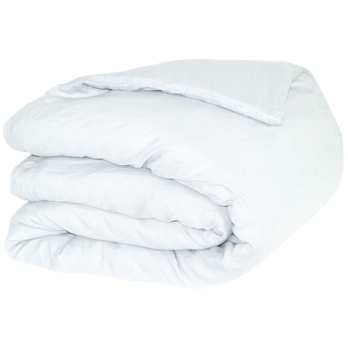 Vent Du Sud Housse De Couette Lin Lave Salome Blanc