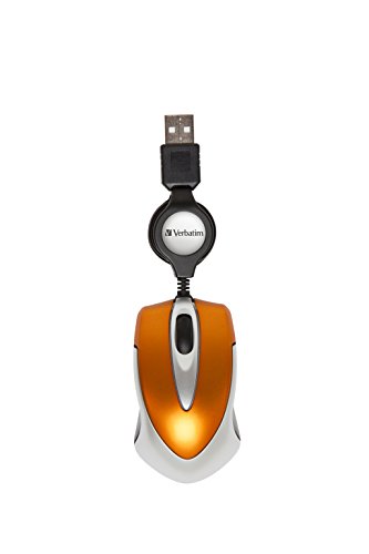 Souris De Voyage Filaire Verbatim Mini Optique 2 Boutons Pc Orange