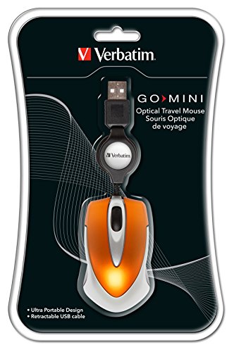 Souris De Voyage Filaire Verbatim Mini Optique 2 Boutons Pc Orange