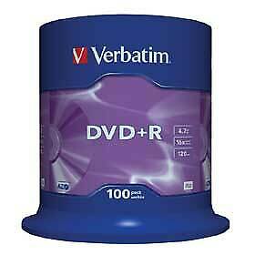 VERBATIM DVDR 47 Go certifie 16x pack de 100 spindle
