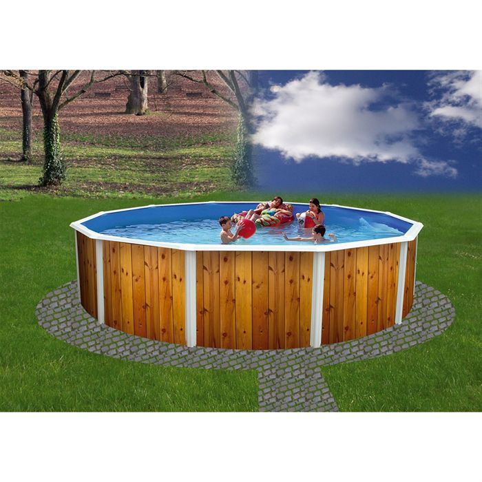 Veta Piscine Hors Sol En Acier Circulaire Ronde 350 X 120 Kit Complet Piscine Filtre Skimmer Et Echelle