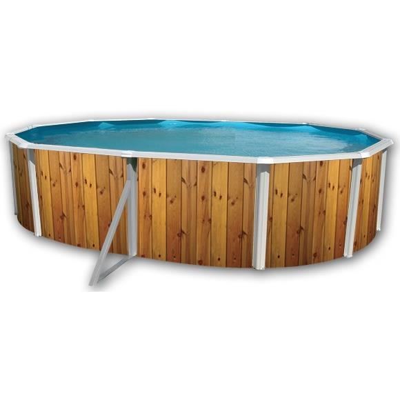 Veta Piscine Hors Sol En Acier Ovale 550 X 366 X 120 Kit Complet Piscine Filtre Skimmer Et Echelle