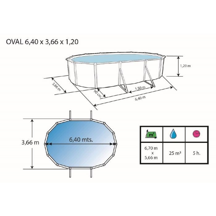 Piscine Hors Sol Veta Ovale 640 X 366 Cm X 120 Cm H