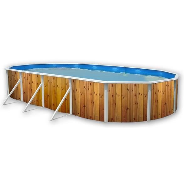 Piscine Hors Sol Ovale En Acier Veta 915x457x120 Cm Kit Complet Piscine Filtre Skimmer Et Echelle