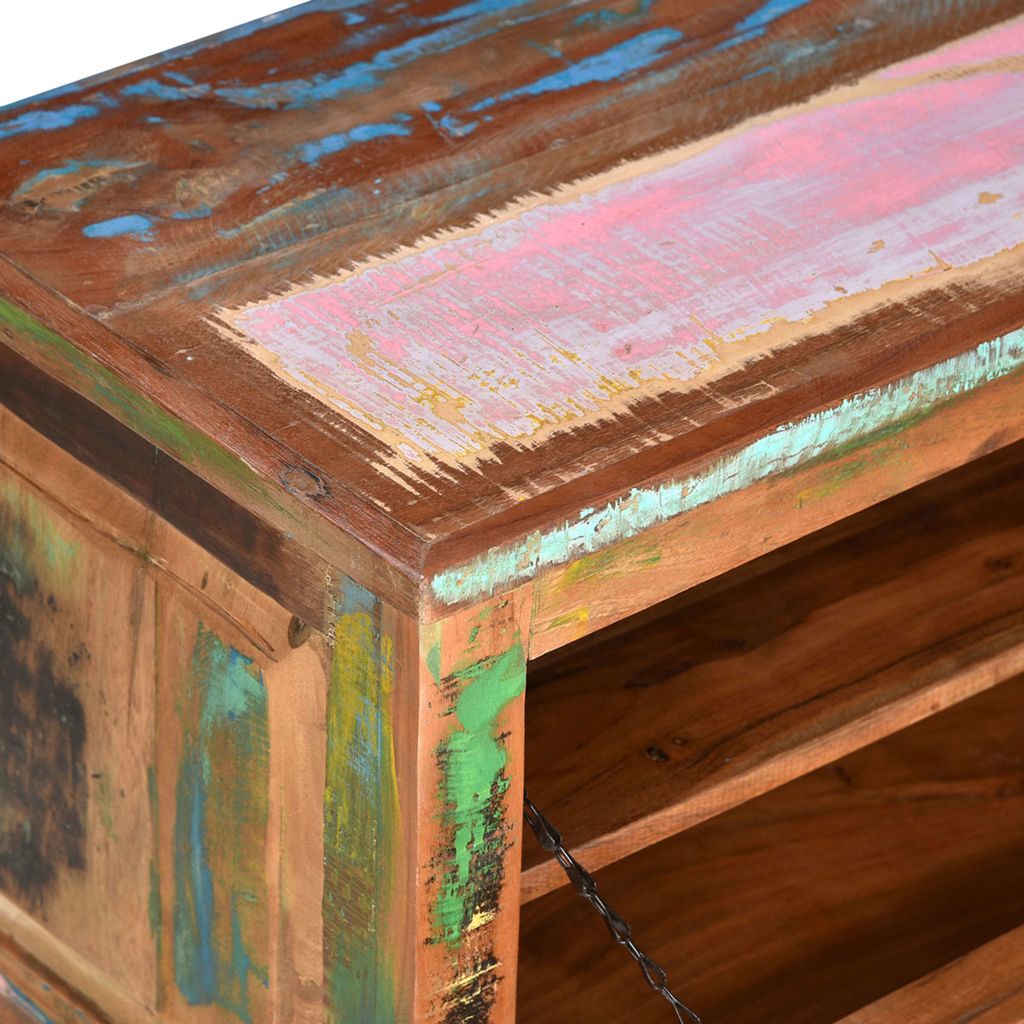 Vidaxl Banc De Rangement De Chaussures Bois De Recuperation