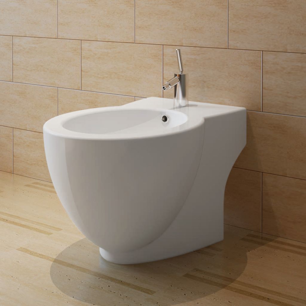 Vidaxl Bidet Rond Ceramique Haute Qualite Blanc