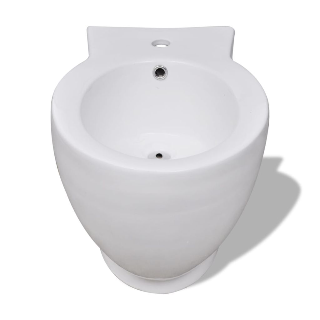 Vidaxl Bidet Rond Ceramique Haute Qualite Blanc