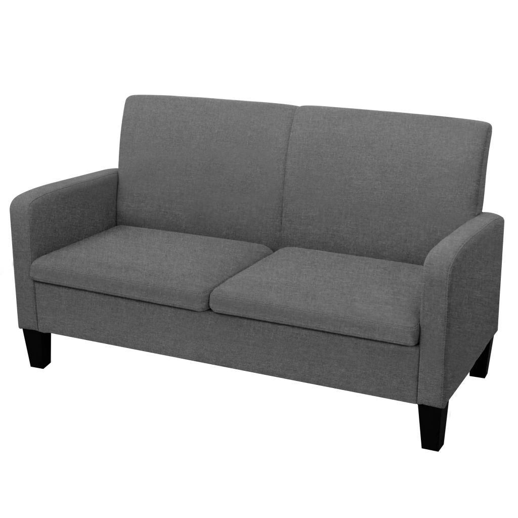 Vidaxl Canape A 2 Places 135x65x76 Cm Gris Fonce 244709