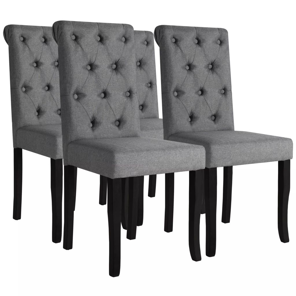 Vidaxl Chaises A Manger Lot De 4 Gris Fonce Tissu 245515