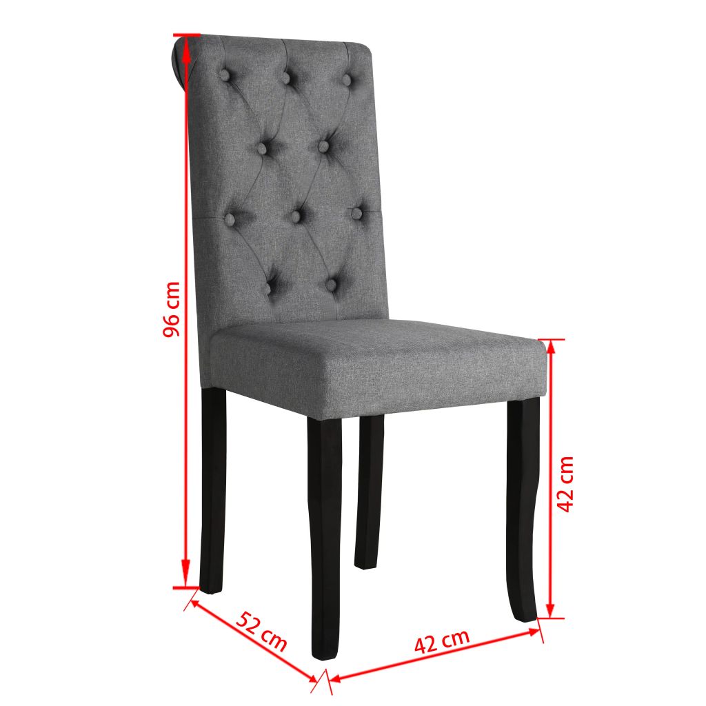 Vidaxl Chaises A Manger Lot De 4 Gris Fonce Tissu 245515