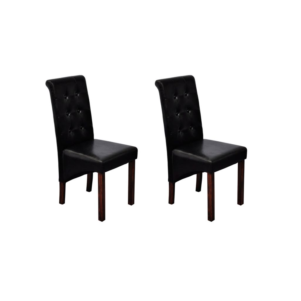 Chaises De Salle A Manger Vidaxl Noir Similicuir Elegance Chic Lot De 2