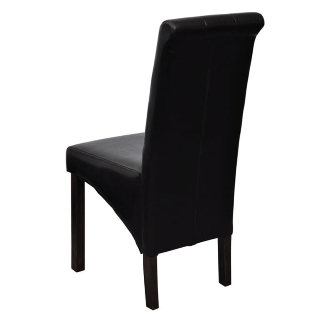 Chaises De Salle A Manger Vidaxl Noir Similicuir Elegance Chic Lot De 2