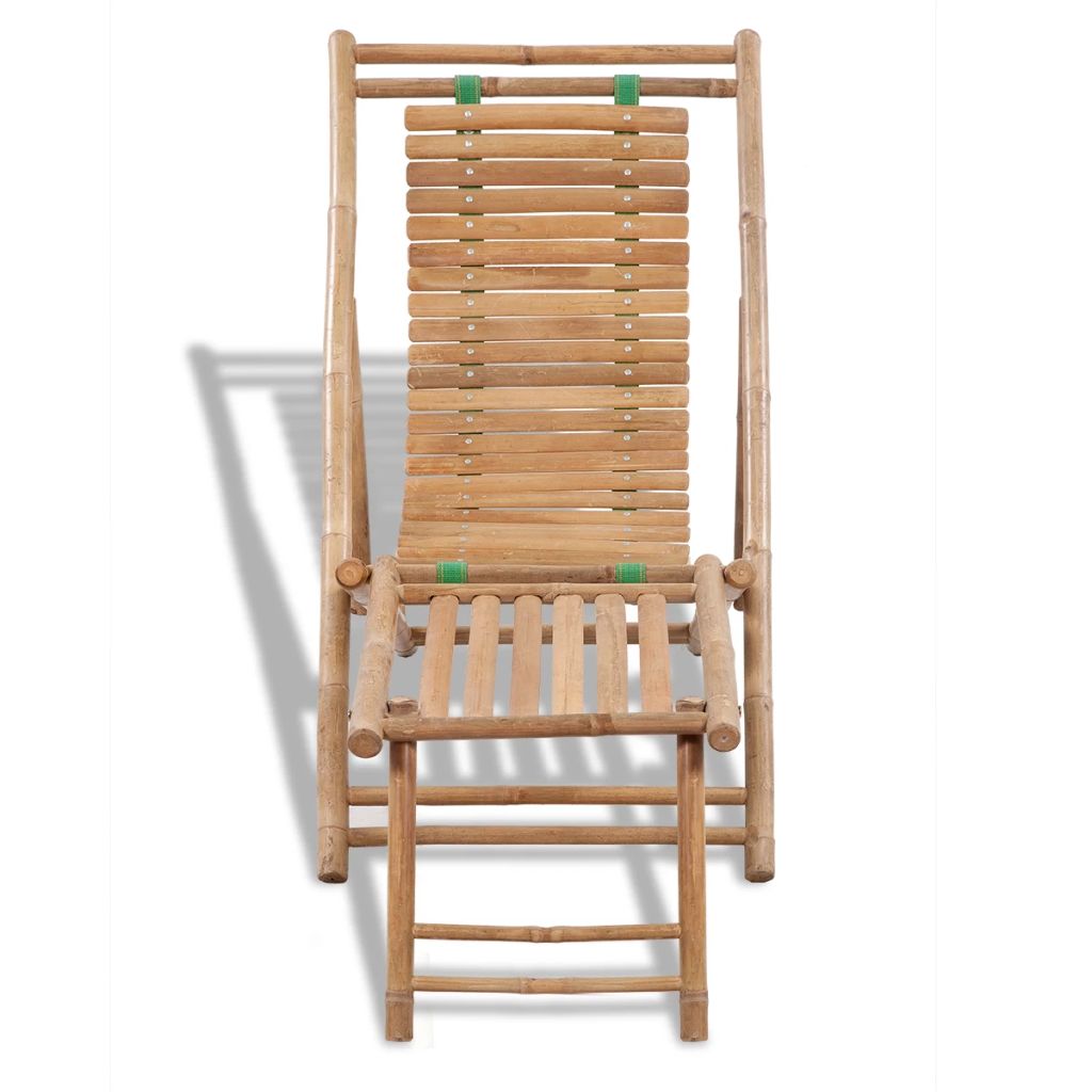 vidaXL Chaise de terrasse avec repose pied Bambou