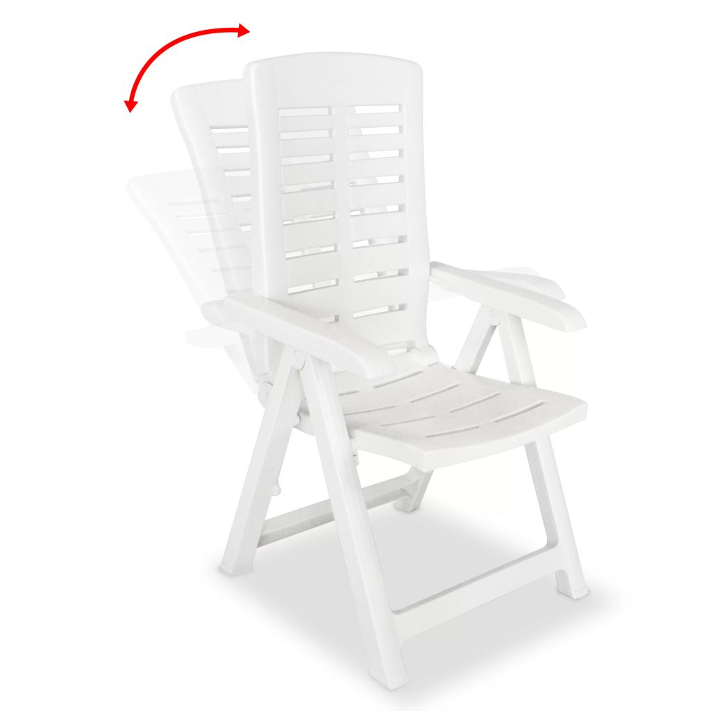 vidaXL Chaise inclinable de jardin 2 pcs 60x61x108 cm Plastique Blanc