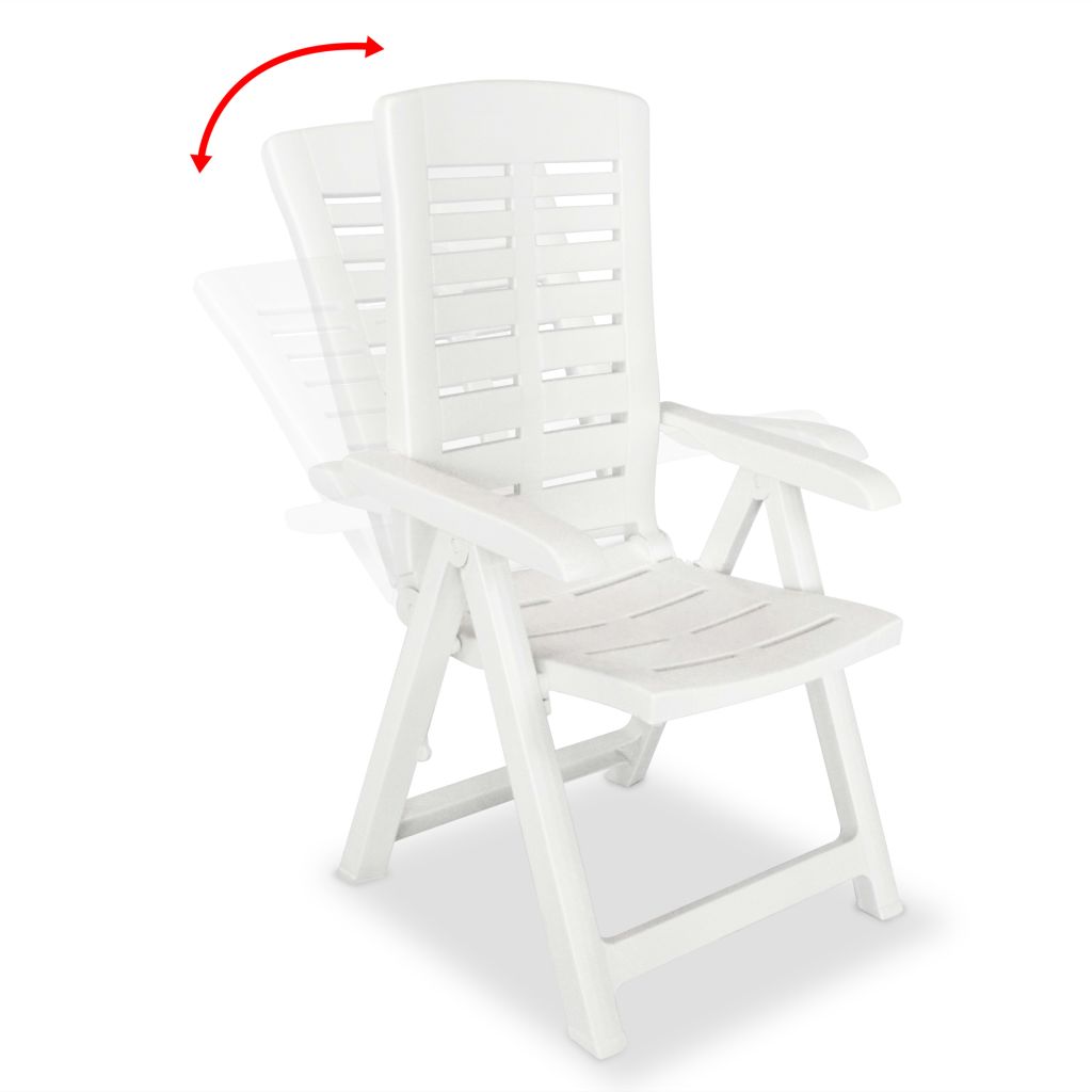 vidaXL Chaise inclinable de jardin 4 pcs 60x61x108 cm Plastique Blanc