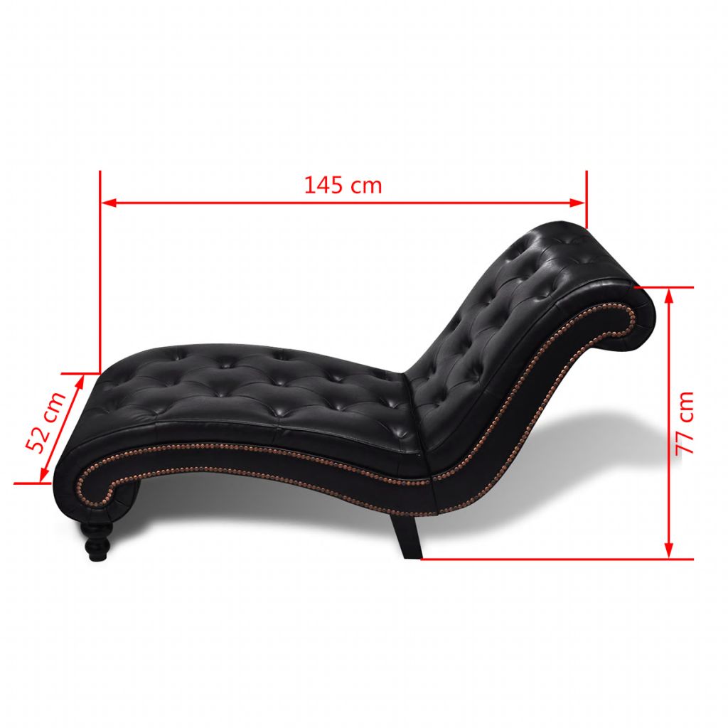 Vidaxl Chaise Longue Boutons Cuir Synthetique Marron Salon Balcon Transat 240407