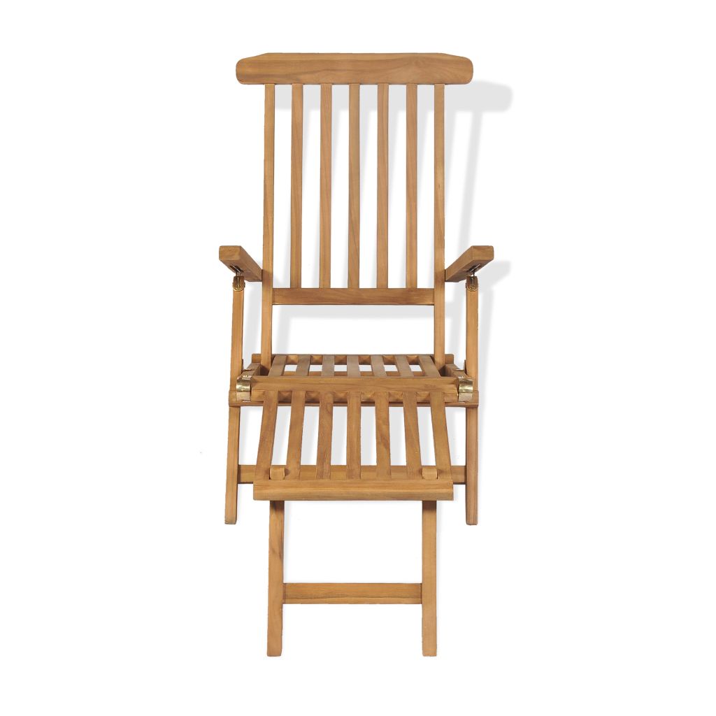 Vidaxl Chaise Longue Avec Repose Pied Teck 158 X 61 X 90 Cm