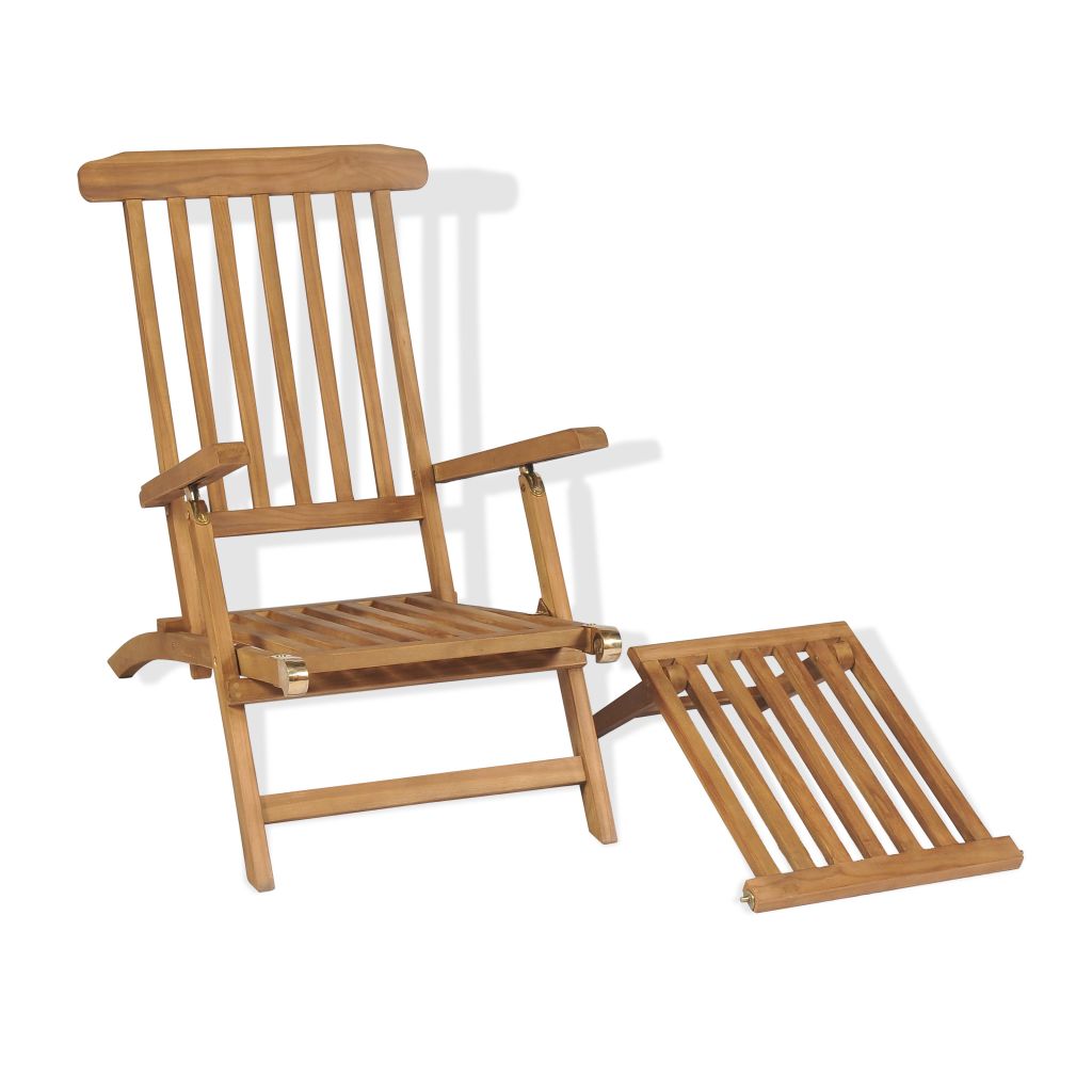 Vidaxl Chaise Longue Avec Repose Pied Teck 158 X 61 X 90 Cm