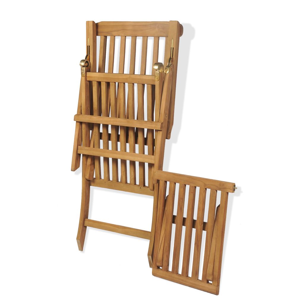 Vidaxl Chaise Longue Avec Repose Pied Teck 158 X 61 X 90 Cm