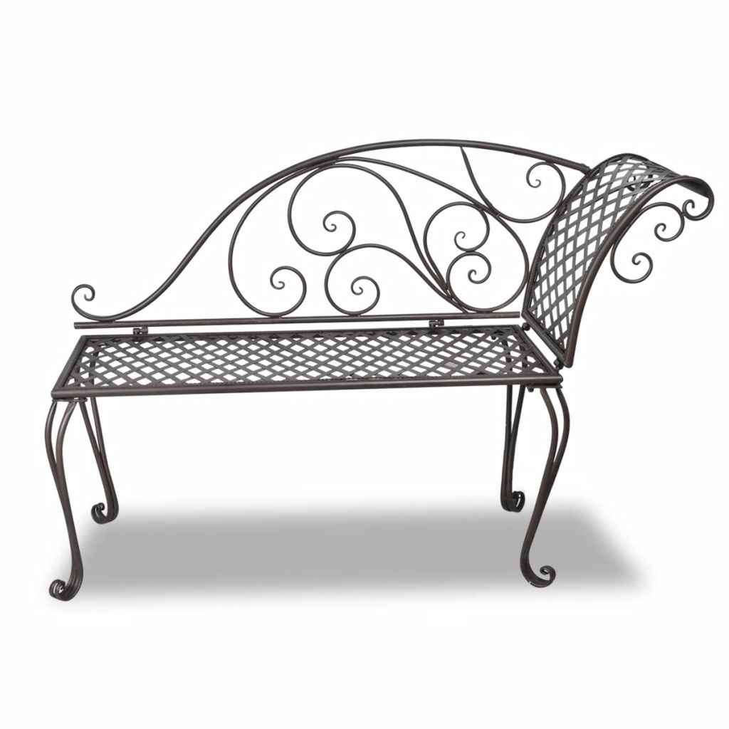 vidaxl Chaise longue en metal Marron Modele a volute - VIDAXL
