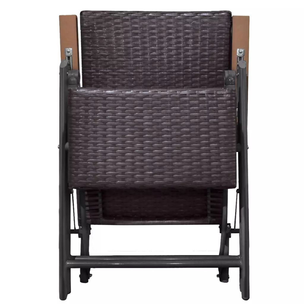 Vidaxl Chaise Longue Inclinable Resine Tressee Marron 55 X 68 X 107 Cm