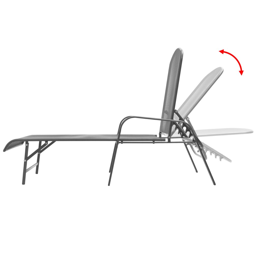 vidaXL Chaise longue Maille dacier Reglable