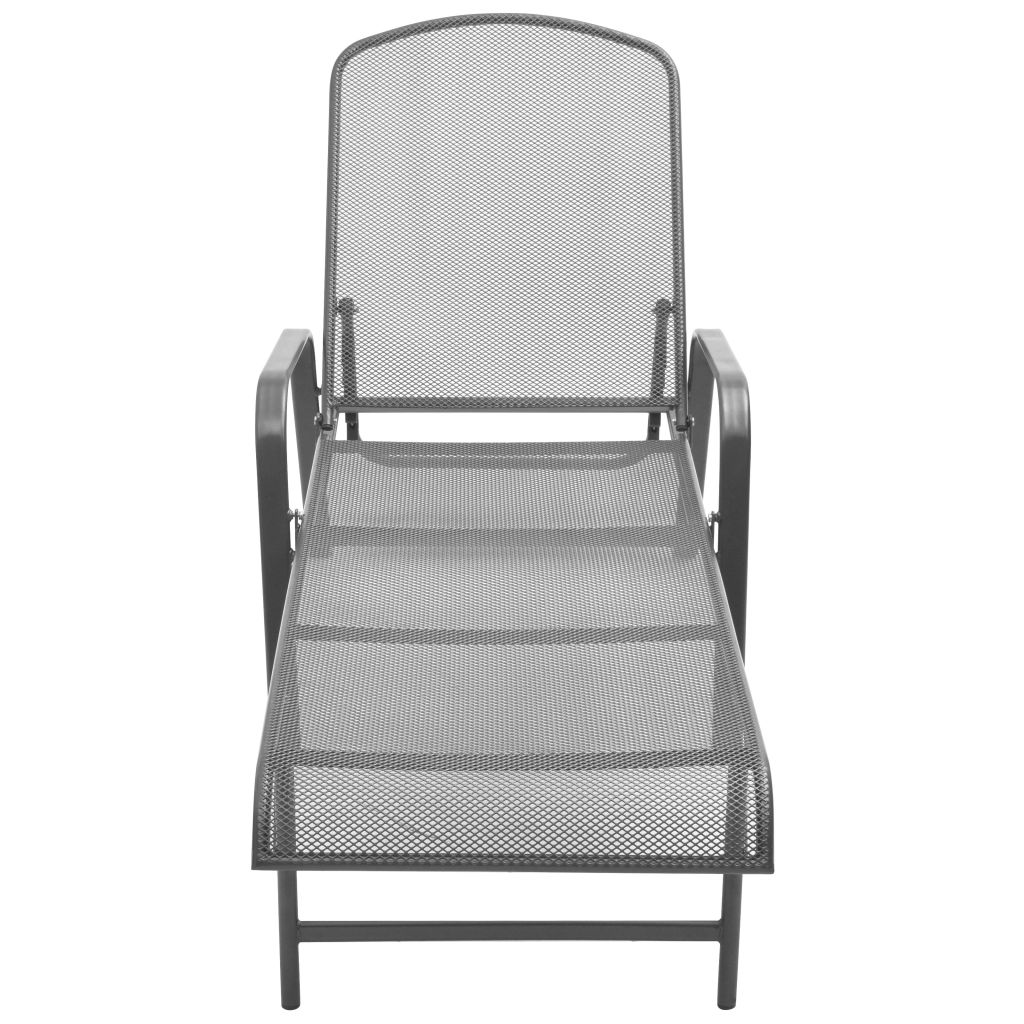 Vidaxl Chaise Longue Acier Anthracite