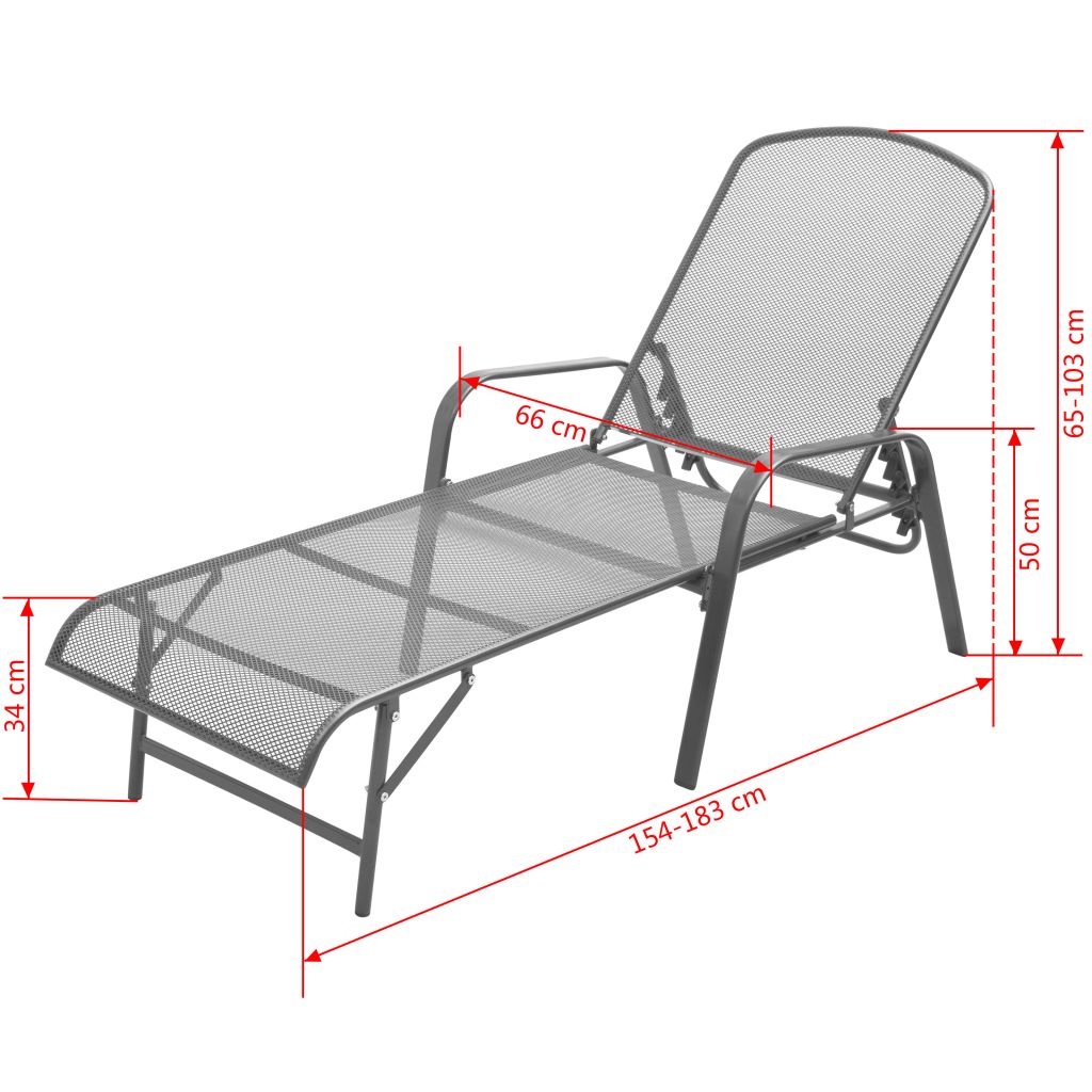 Vidaxl Chaise Longue Acier Anthracite