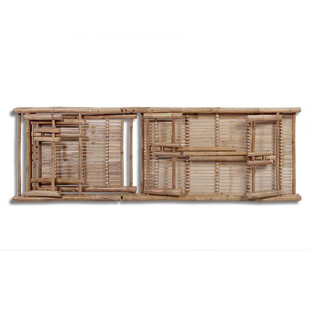 Chaise Longue En Bambou Naturel 200 X 65 Cm