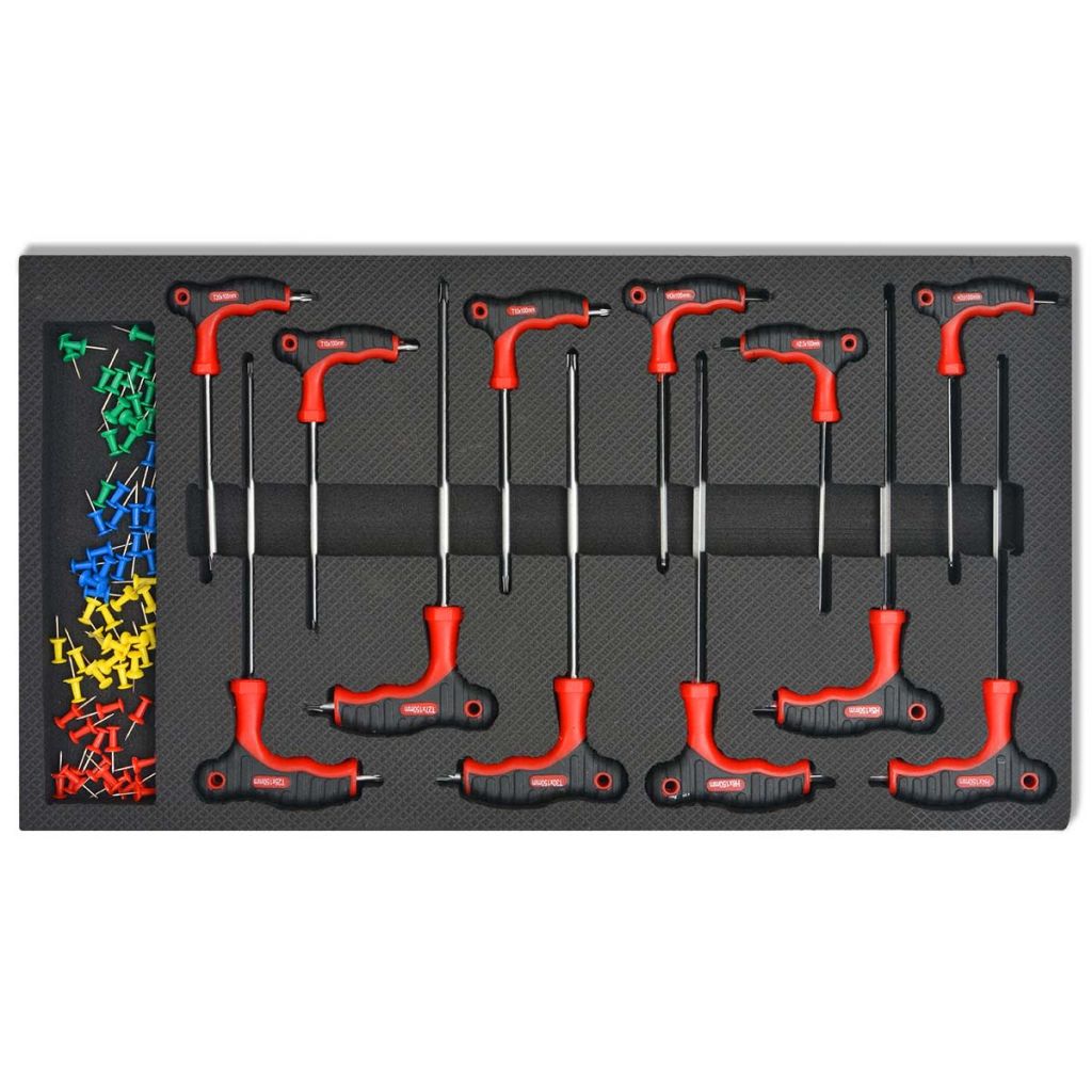 Vidaxl Chariot A Outils Pour Atelier Avec 1125 Outils Acier Rouge