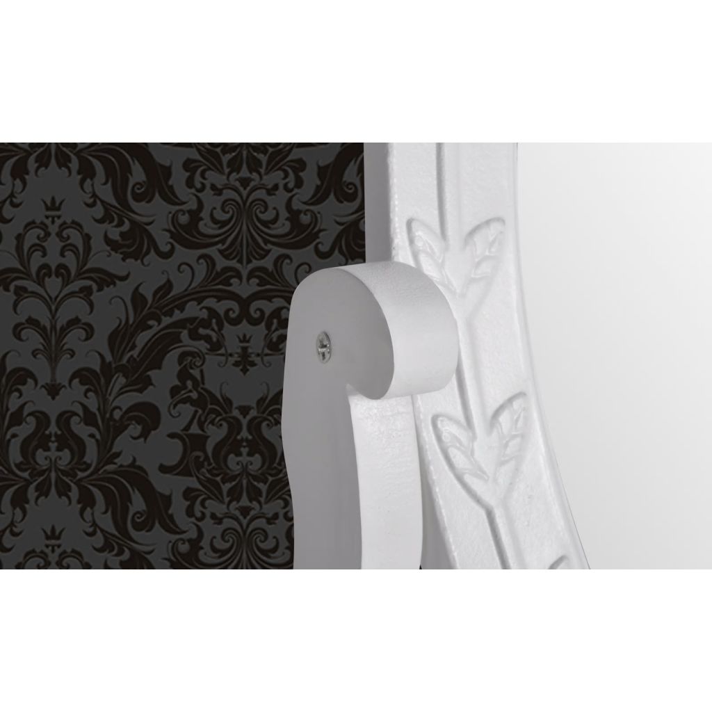 Vidaxl Coiffeuse Avec Miroir Pivotant Ovale Mdf